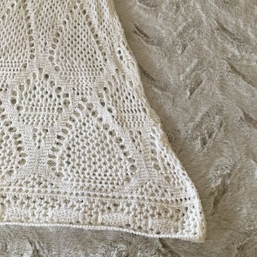 chelsea & theodore white cotton crochet top tank top size small
